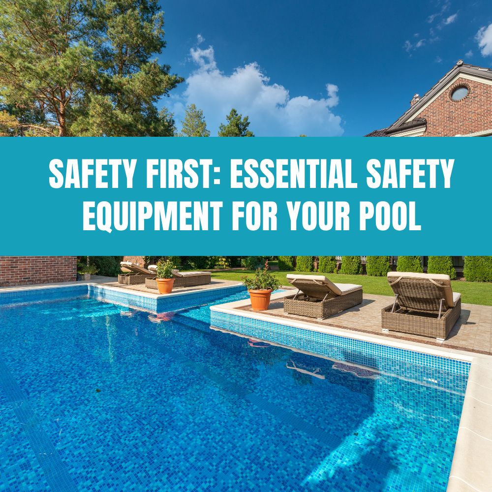 Pool safety equipment including a fence, cover, and life ring, ensuring a safe swimming environment for all.