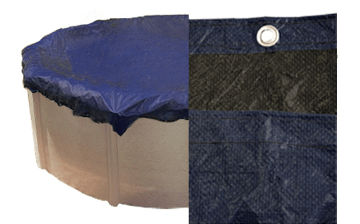 GPC Winter Covers 24' Blue/Black Unbound Round AG Winter Cover for 21' Round Pool/8 Year Warranty - AquaDoc