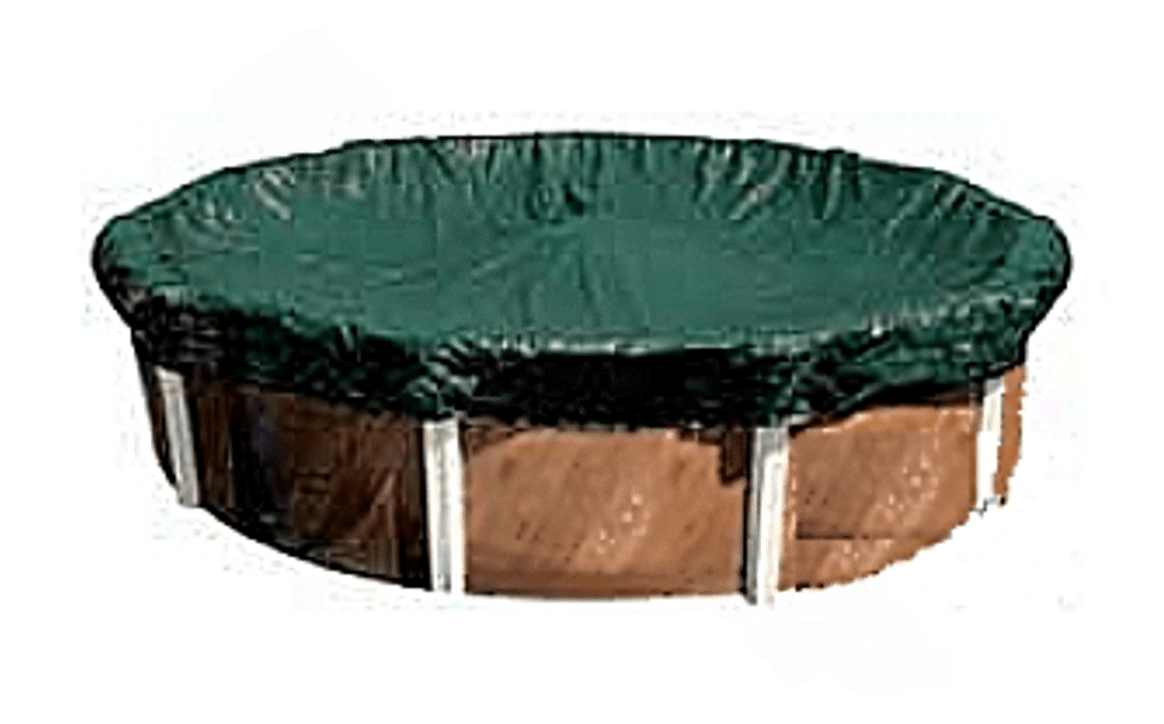 GPC Winter Covers 31' Green/Black Unbound Round AG Winter Cover for 28' Round Pool w/12 Year Wty - AquaDoc