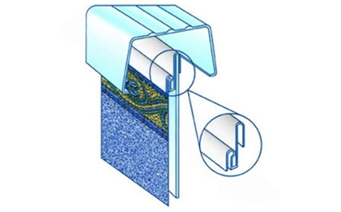 Bead receiver securing beaded pool liner