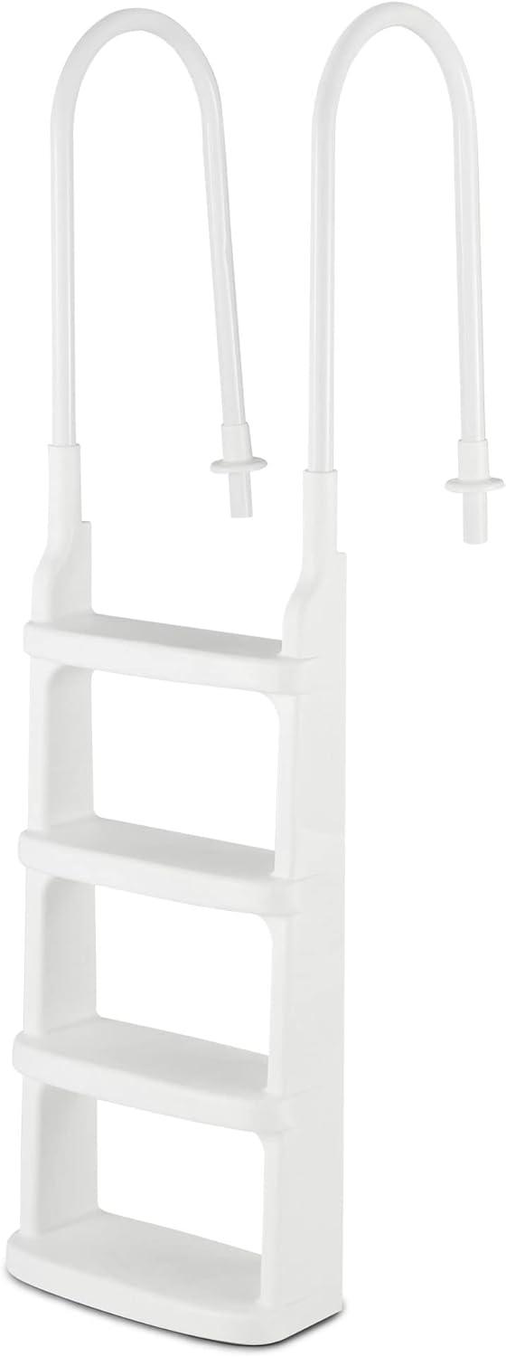 Main Access 48" - 54" White Easy Incline In - Pool Adjustable Ladder for Above Ground Pools 200200 - AquaDoc
