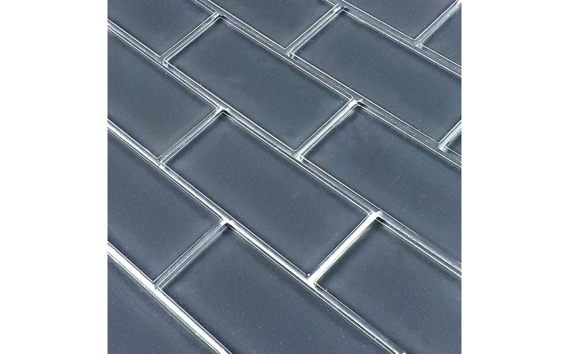GS84896K2 2" x 4" Subway Glass Tile Blends Blue Gray - AquaDoc
