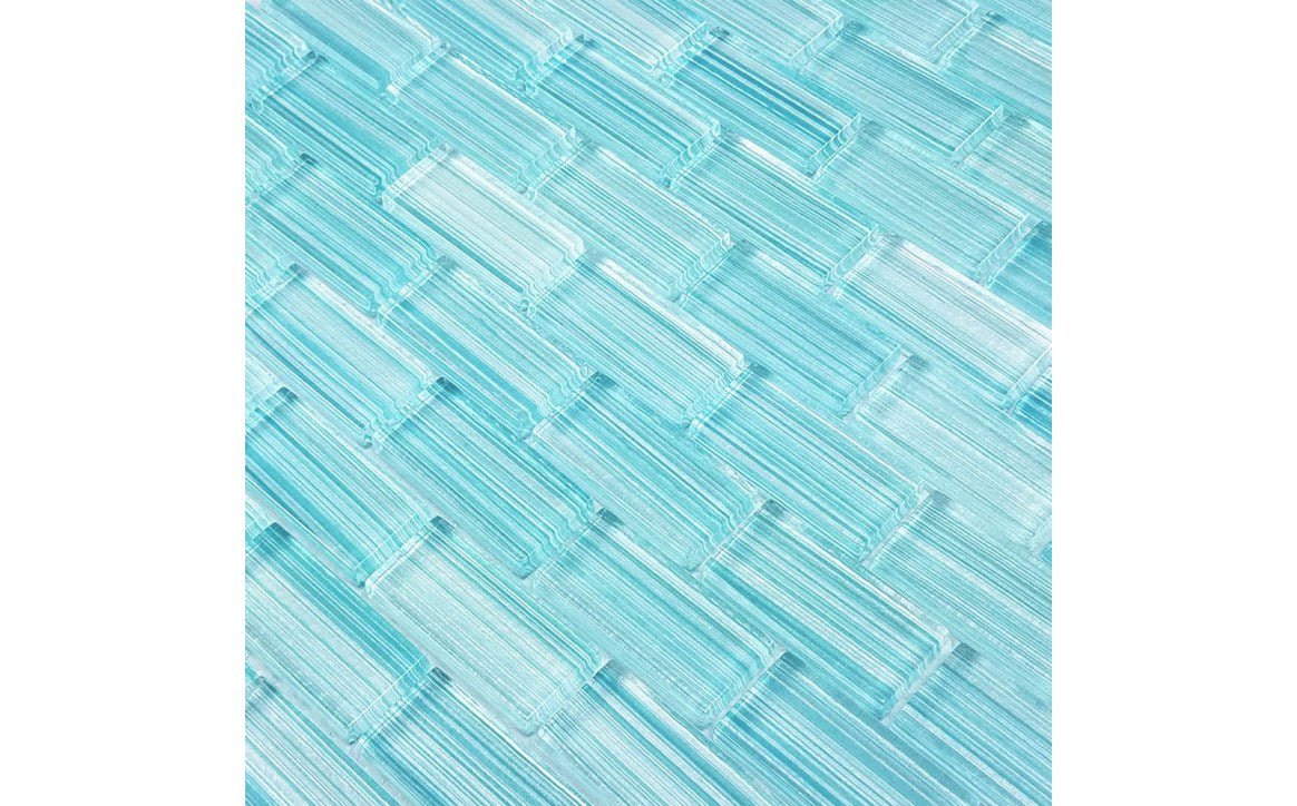 NPT GW82348T10 1" x 2" Watercolors Glass Tile Seafoam Blend - AquaDoc