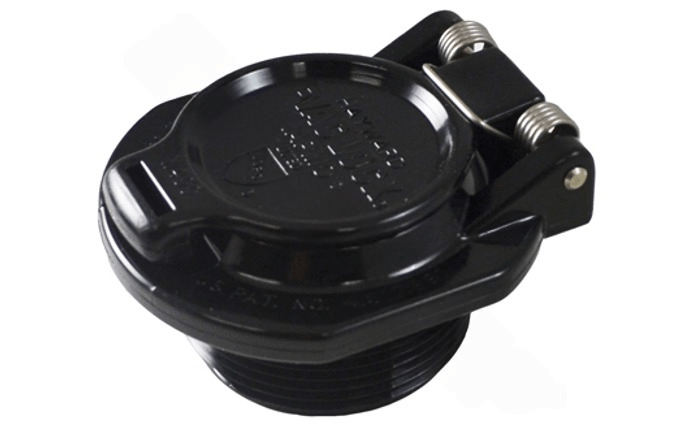 AquaStar Pool Products VLK15T02 1 - 1/2" MPT Black Safety Vacuum Lock Wall Fitting - AquaDoc