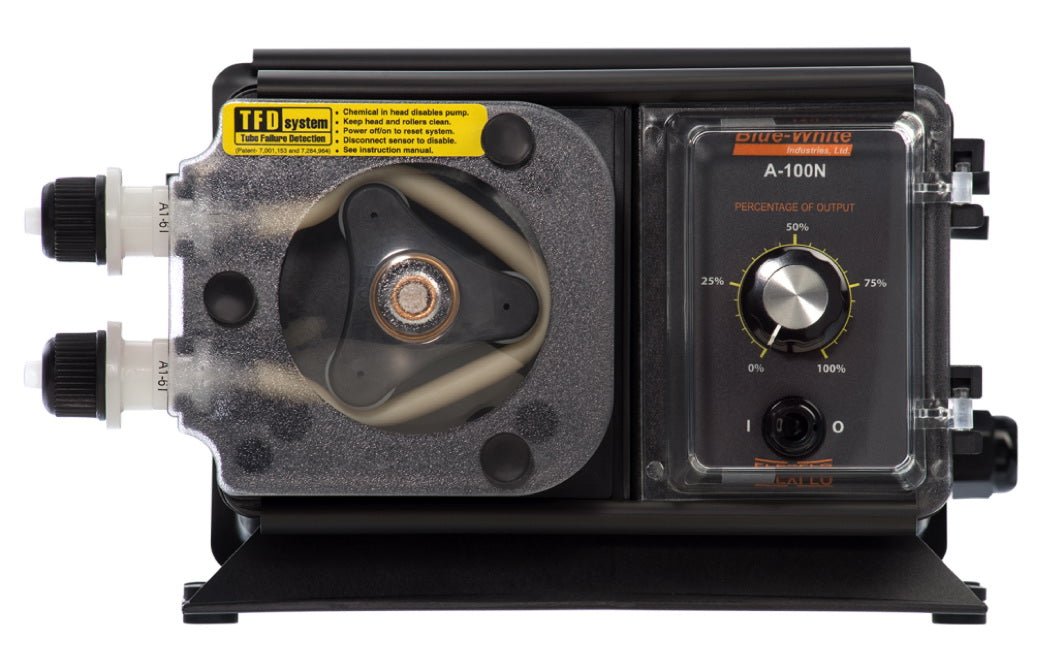 Blue - White Industries FLEXFLO® Peristaltic Metering Pump with Analog Timer 115V 60HZ - AquaDoc