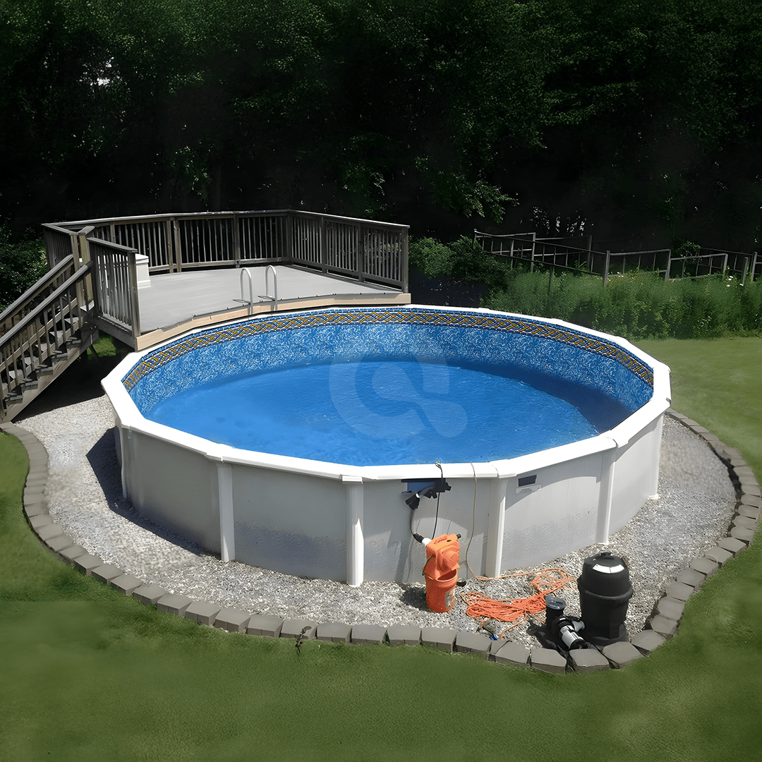 Luvari Liners LA5RB1800BR2PRX 18' Brighton Prism Round EZ - Bead Above Ground Liner with 52" Wall - AquaDoc