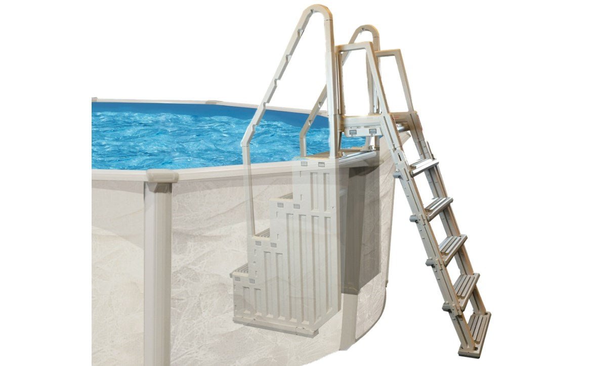Confer Plastics 8000X Ground - to - Step Entry Above Ground Pool Ladder For Use with Step - 1X - AquaDoc