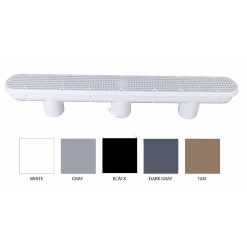 CMP 32" VGB Unblockable Channel Drain and Sump with Black Body with Dark Gray Lid - AquaDoc