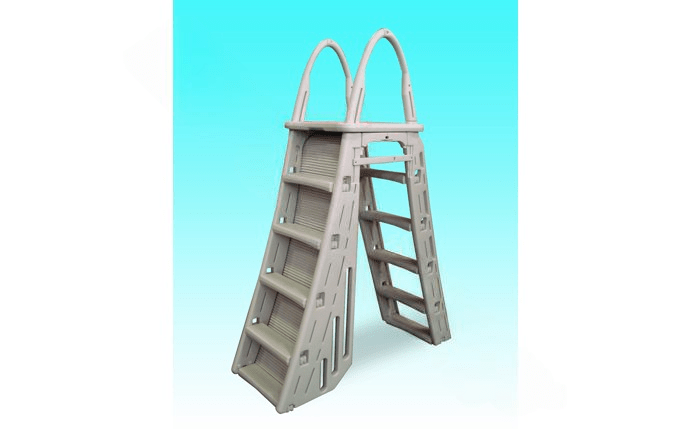 Confer Plastics 7200 Roll - Guard Adjustable A - Frame In - Pool Safety Ladder with Barrier - AquaDoc