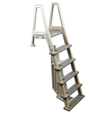 Confer Plastics Warm Gray Eliminator Heavy - Duty In - Pool Ladder with Barrier 6000X - AquaDoc