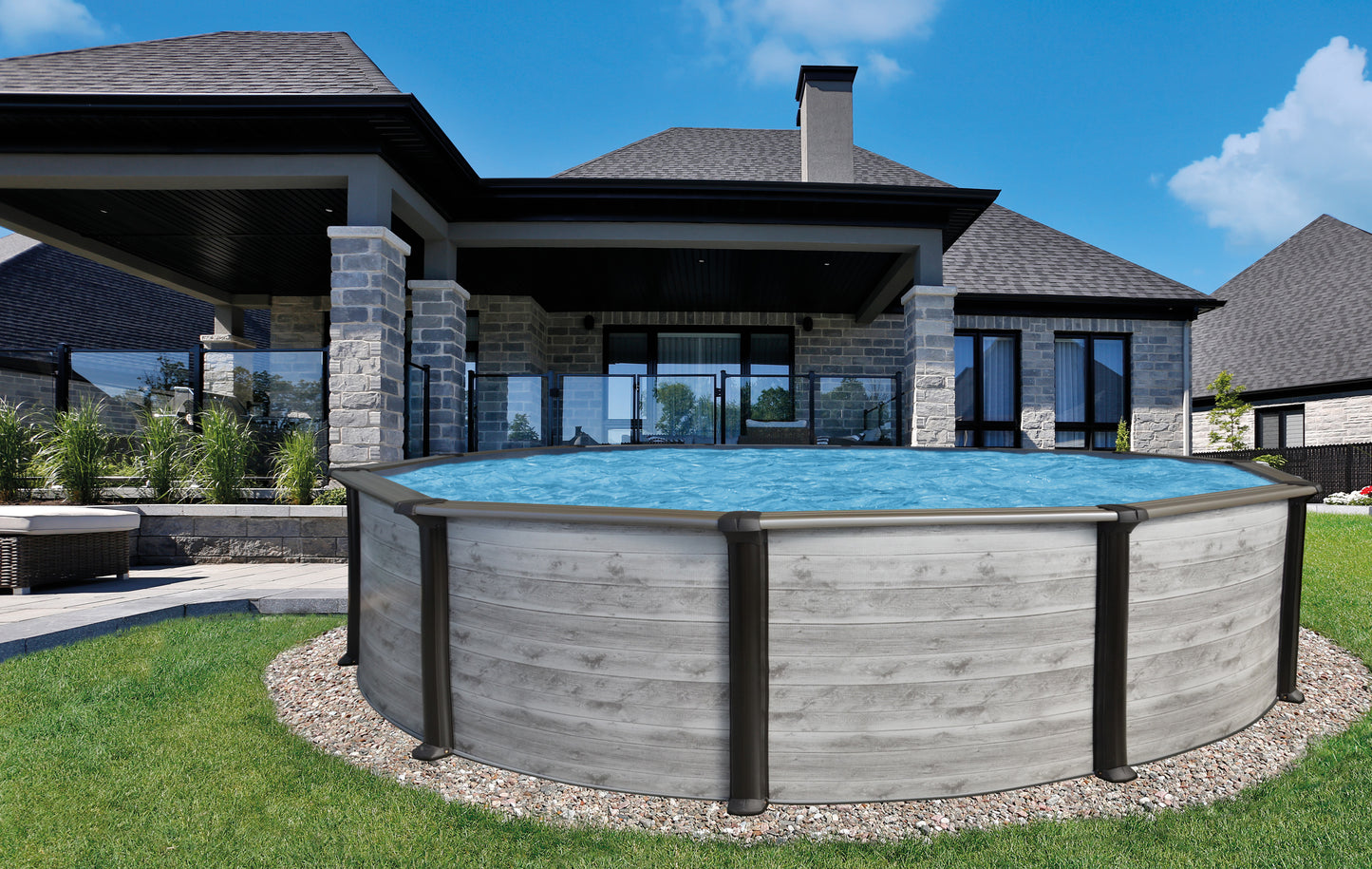 Costa CONC12245SWL 12' x 24' Oval NBS 52" Above Ground Pool Kit with Skimmer