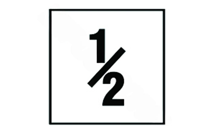 Close-up of DM41-1005 1/2 inch smooth tile depth marker with 4 inch black lettering