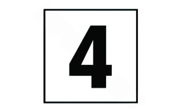 DM41 - 1040 6" x 6" 4 Standard Number Smooth Tile Depth Marker - AquaDoc