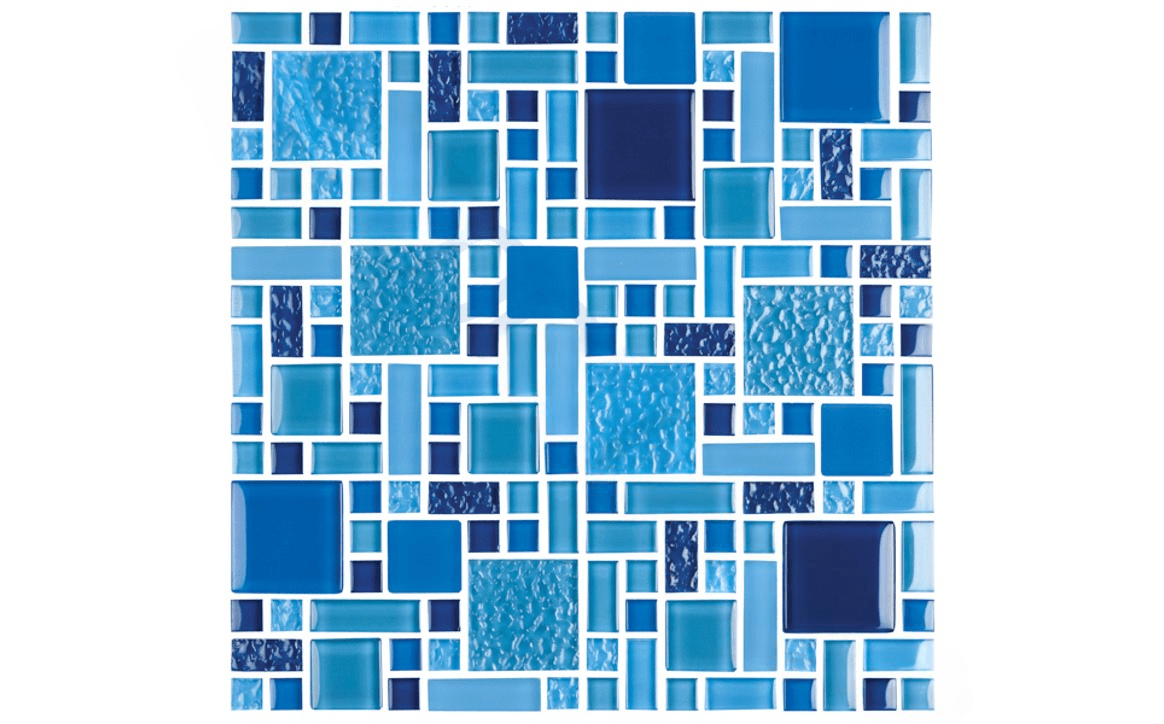 NPT FS - ROYAL Fusion Glass Tile Royal Blue Mosaic - AquaDoc