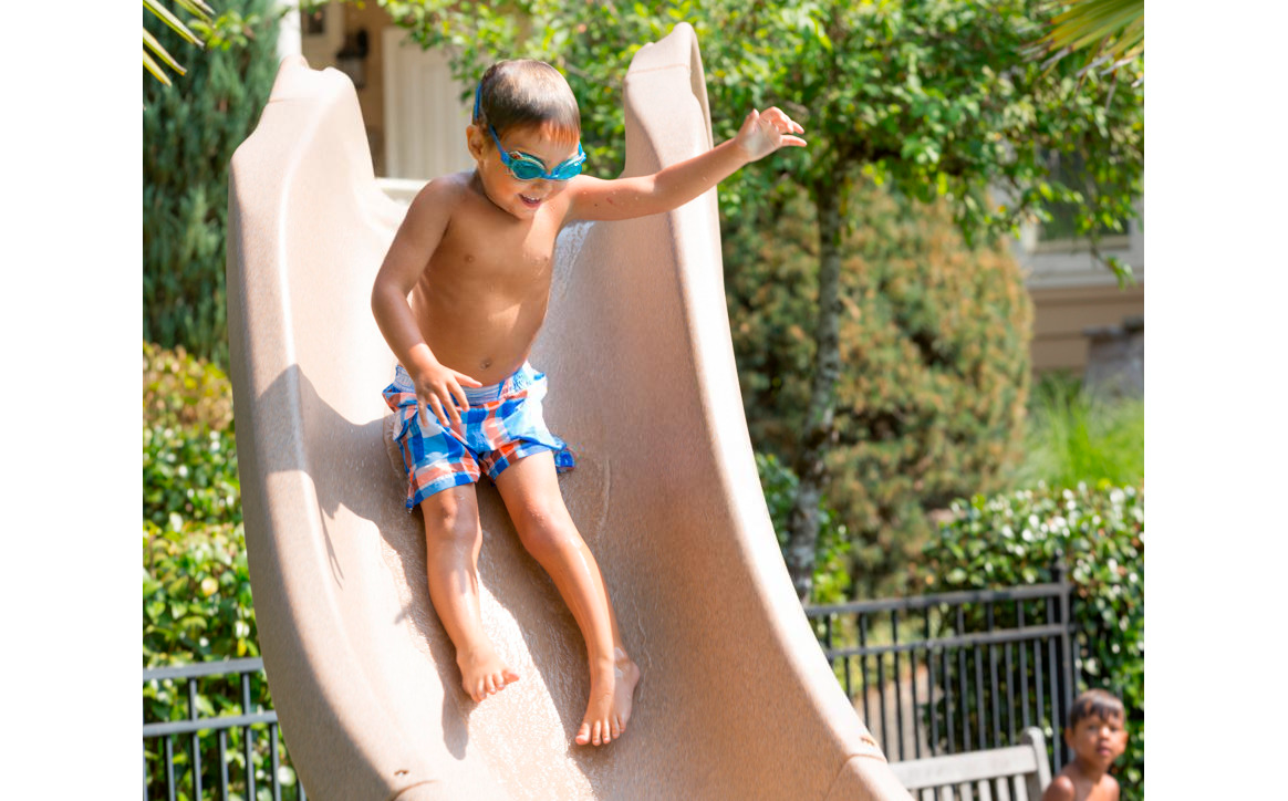 S.R. Smith Typhoon Left Turn Pool Slide in Gray Granite