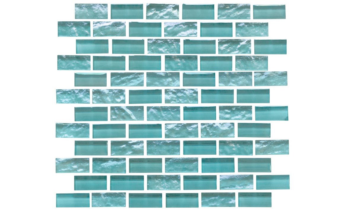 NPT ELY - TURQ1X2 1" x 2" Elysium Iridescent Glass Tile Turquoise - AquaDoc