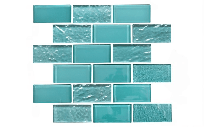 NPT 2" x 4" Elysium Iridescent Glass Tile Turquoise ELY - TURQ2X4 - AquaDoc