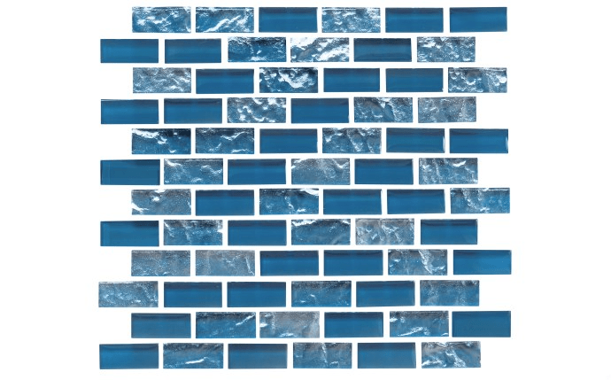 NPT 1" x 2" Iridescent Glass Tile Blue ELY - BLUE1X2 - AquaDoc