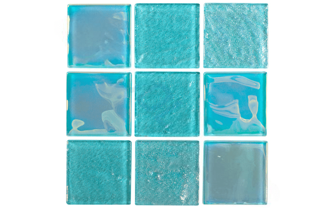 NPT 2" x 2" Equinox Textured Glass Tile Icy Teal EQX - WINTER2X2 - AquaDoc