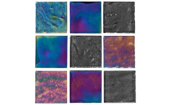 NPT Equinox Multicolor Glass Tile installed in a pool