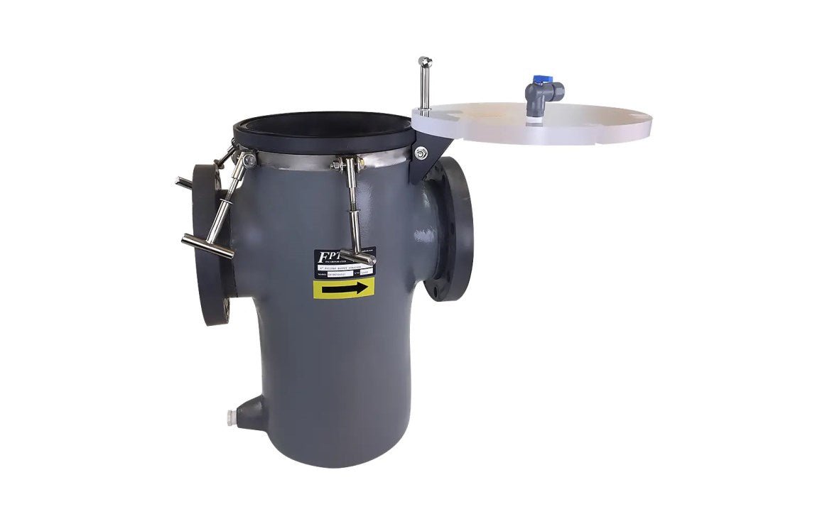 Fluidtrol SW116105031 5" x 5" Flanged FRP/PVC Strainer with Stainless Steel Basket - AquaDoc