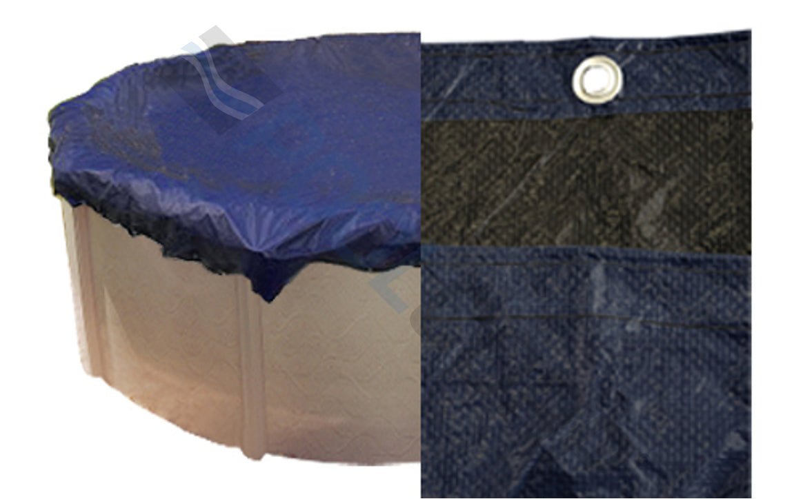 GPC Winter Covers 34' Blue/Black Unbound Round AG Winter Cover for 30' Round Pool/8 Year Warranty - AquaDoc