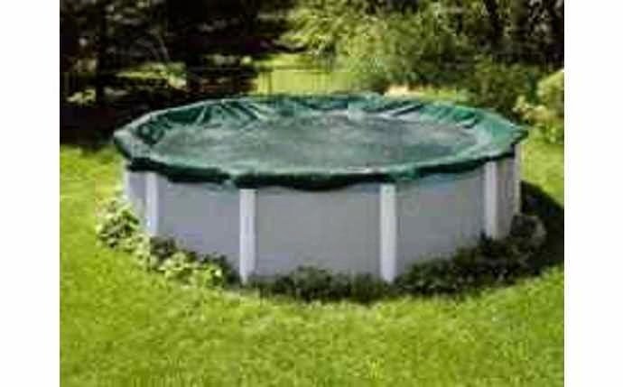 GPC Winter Covers 21' x 37' Black/Green Unbound Oval AG Winter Cover for 18' x 34' Pool/12 Yr Wty 10102137AU - AquaDoc