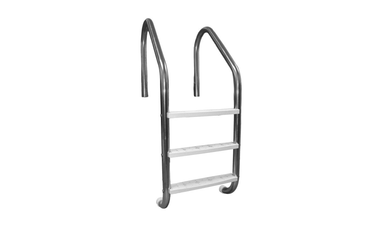 Global Pool Products GPP-LD-SW White Classic Pool Ladder with Solid Step Technology
