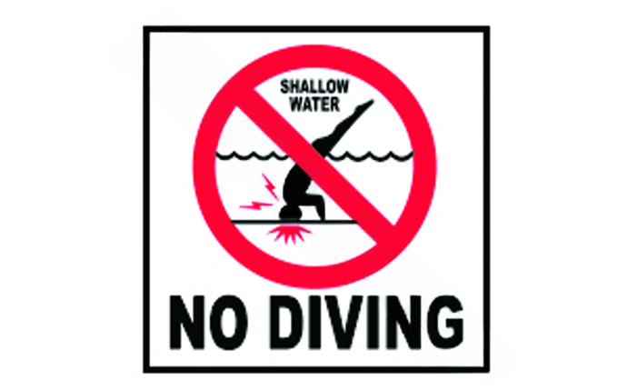 NPT Non - Skid NO DIVING Depth Marker DM702 - 05 - AquaDoc