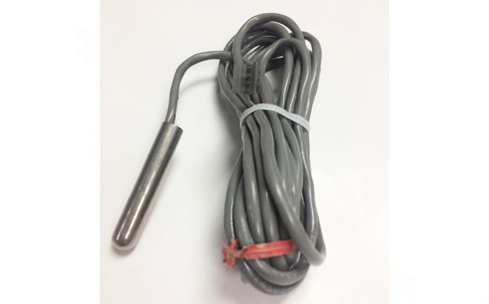 HydroQuip Gecko Series 4-Pole 2-Wire temperature sensor with 3/8" bulb and 10’ cord for accurate spa and pool water control.