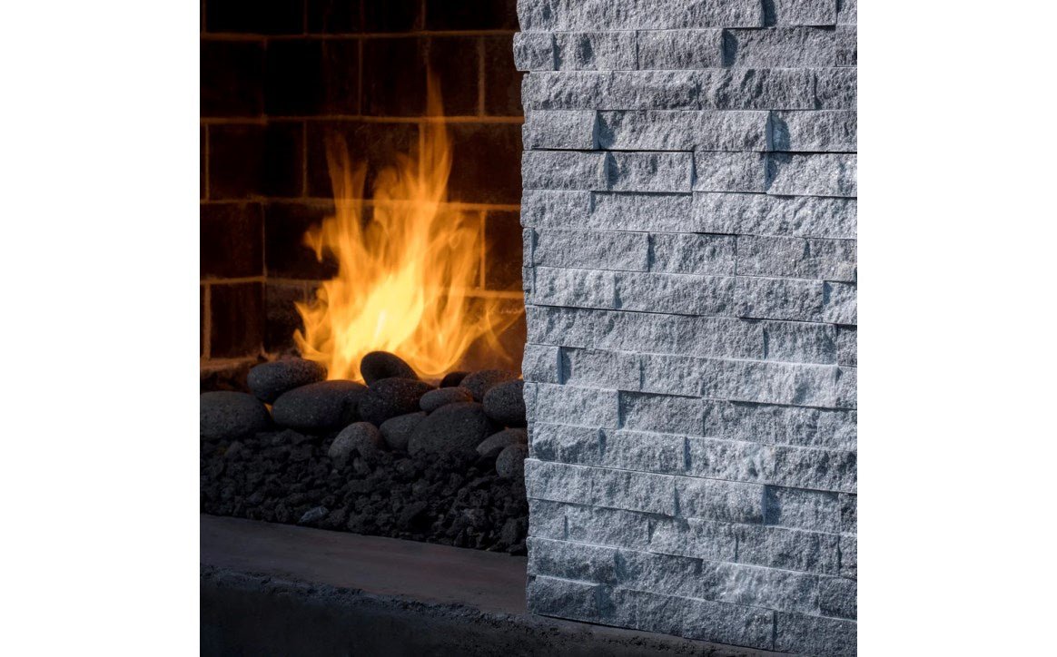 NPT VNM - NERO 6" x 23 5/8" Ledger Panel Glint Split Face Tile Charcoal - AquaDoc