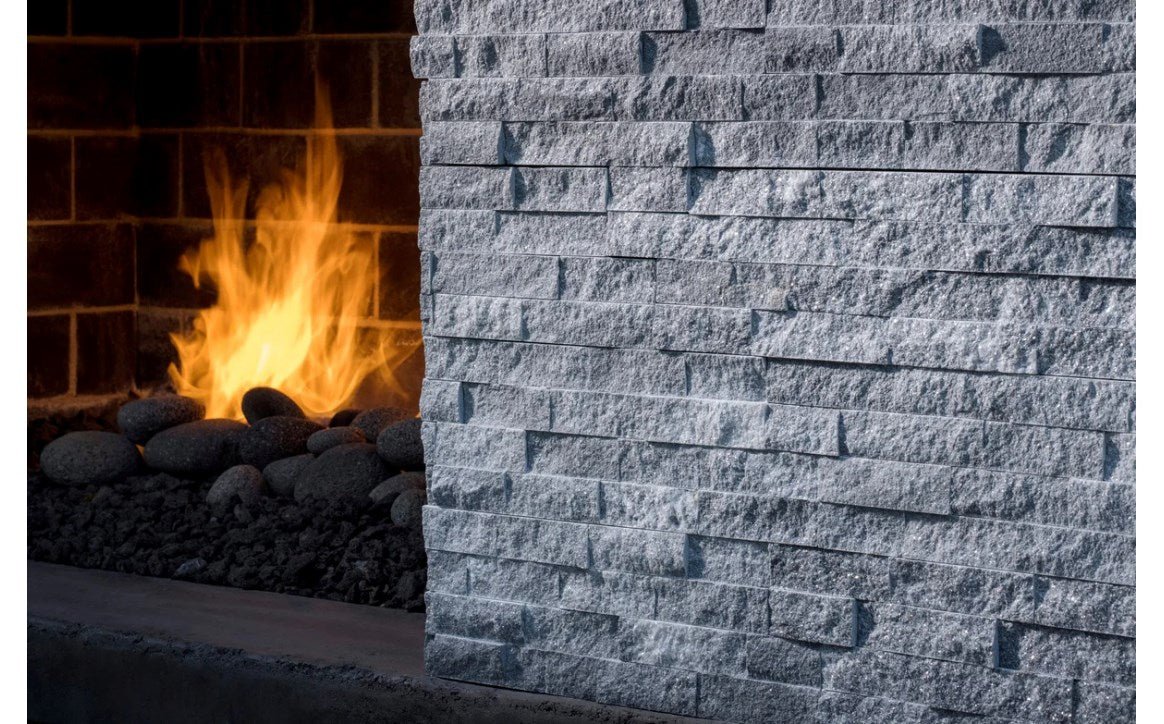 NPT VNM - NERO CRN 6" x 23 5/8" Ledger Panel Corner Glint Split Face Tile Charcoal - AquaDoc