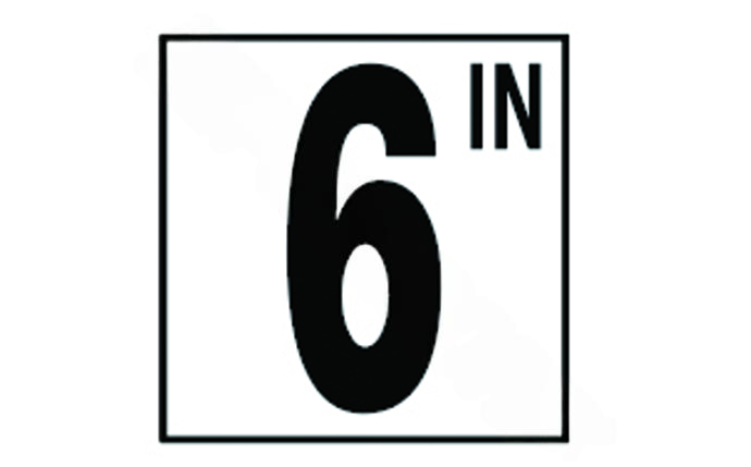 Front view of NPT DM52-3060 5" Non-Skid 6 IN Depth Marker