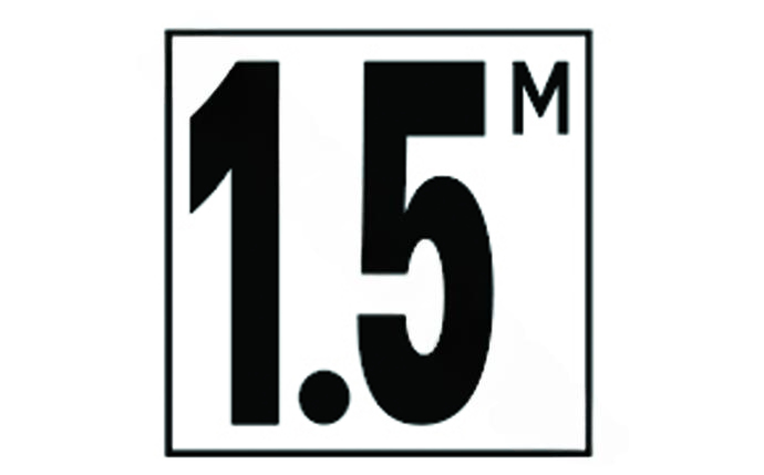 Alt Text1: Front view of NPT DM52-520 5" Non-Skid Metric 1.5M Depth Marker