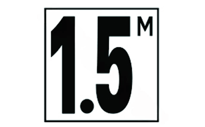 NPT 5" Non - Skid Metric 1.5M Depth Marker DM52 - 520 - AquaDoc