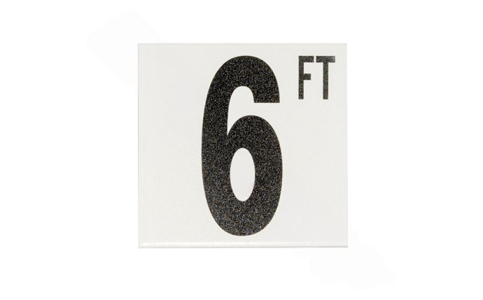 Inlays 5DMAF6FT 6-inch ceramic depth marker tile with non-skid surface