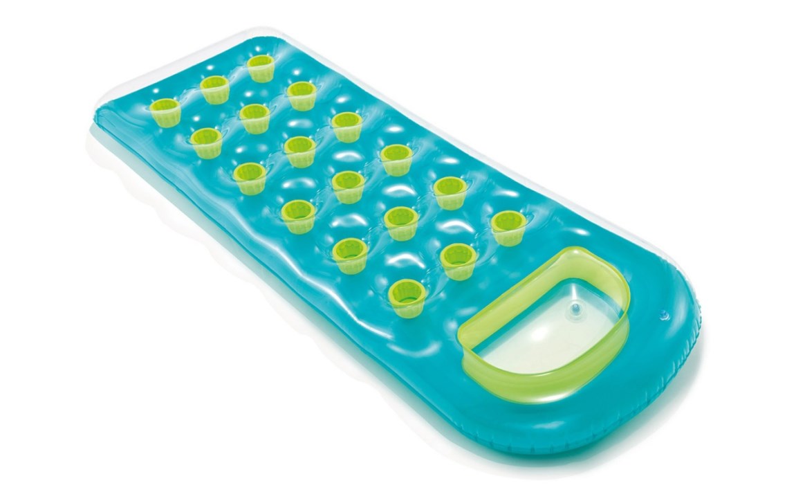 Intex® 18-Pocket Suntanner Mat in Blue with clear vinyl top and color pockets