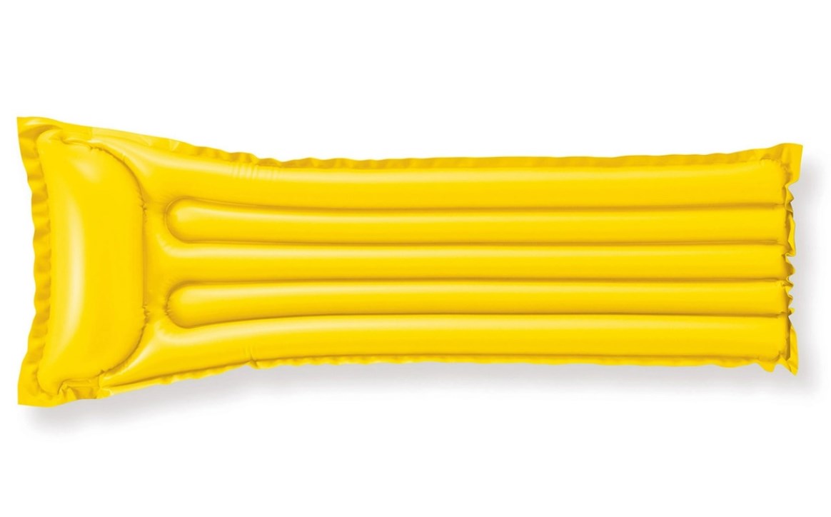 Intex Economat Floating Mats in blue color with built-in pillow