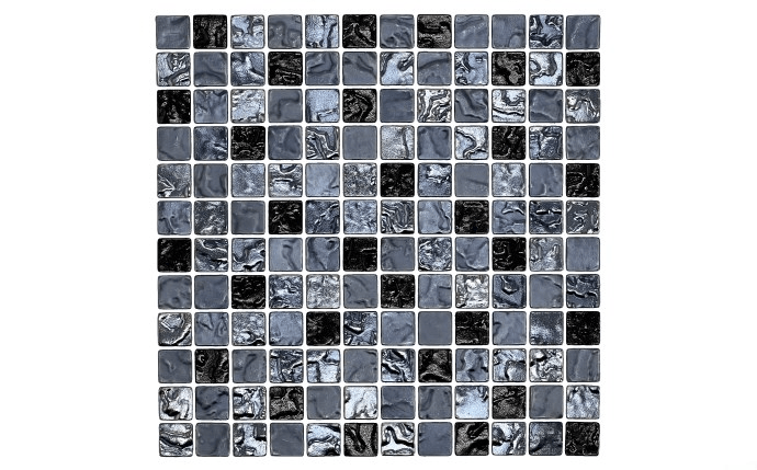 NPT 1" x 1" Iridescent Glass Tile Coal KAI - COAL - AquaDoc