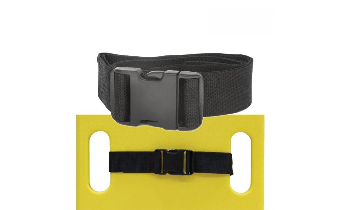 KEMP 10 - 301 - BLK One Piece Spineboard Strap with Plastic Buckle - AquaDoc