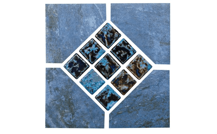 NPT 6" x 6" Deco Porcelain Tile Lapis Blue GNS - LAPIS DECO - AquaDoc
