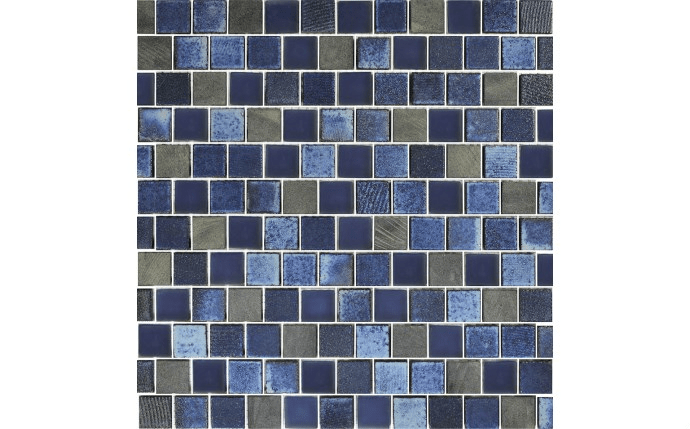 NPT 1" x 1" Lunar Glass Tile Blends Dark Blue Blend GL82323B2 - AquaDoc