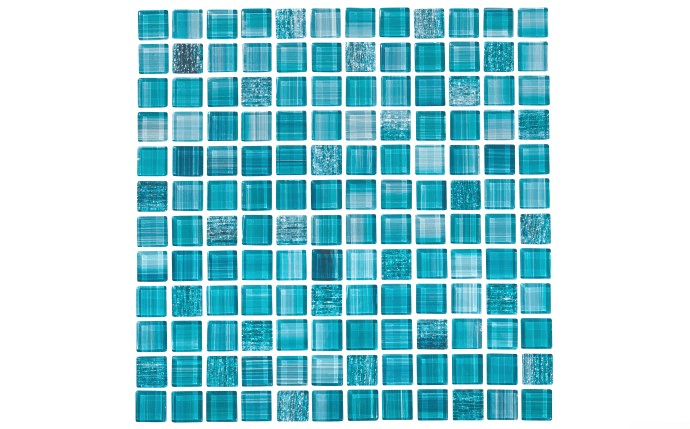 NPT 1" x 1" Cocktails Glass Mesh Back Tile Aquamarine TLS - MERMAID - AquaDoc