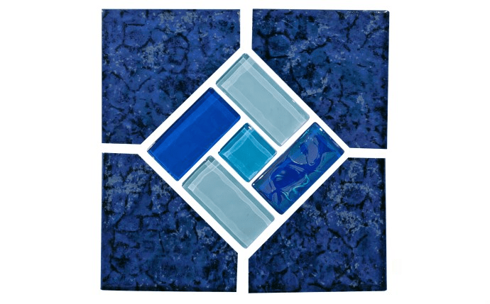 NPT 6" x 6" Porcelain Deco Tile Bermuda Blue BERMUDA BLG DECO GL - AquaDoc