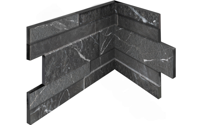 NPT Carrara Tile Nero Black Corner for pool and spa