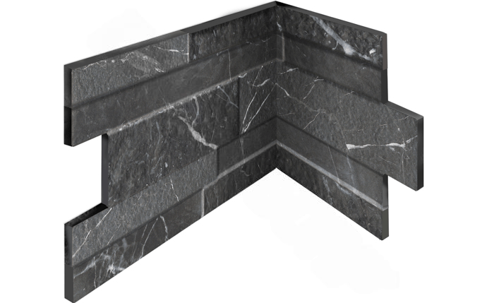 NPT Carrara Tile Nero Black Corner CRA - NERO CNR - AquaDoc