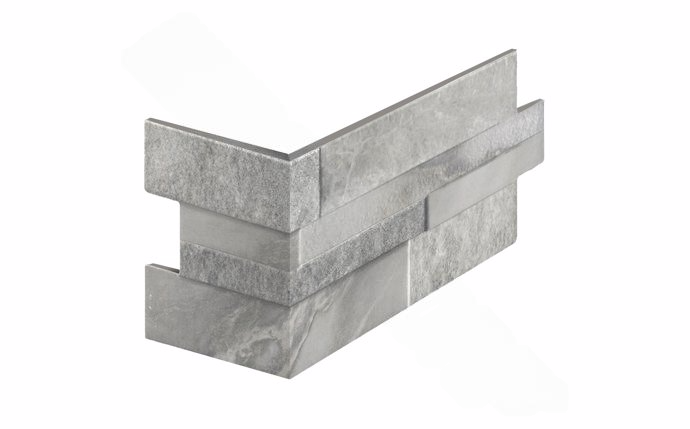 NPT Carrara Stone Look Tile Corner in Grigio Gray for pool and spa design
