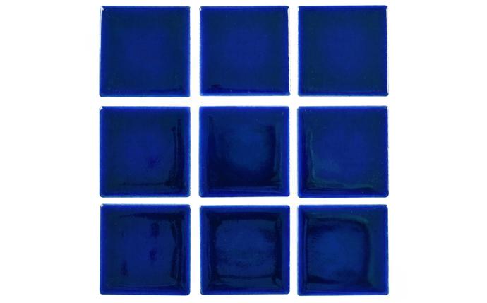 NPT 2" x 2" glazed cobalt tile for pool waterline and spa borders