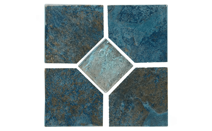 NPT 6" x 6" Coral Tile Teal Deco CRL - TEAL DECO GL - AquaDoc