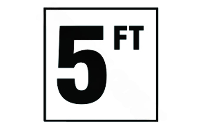 NPT DM42-2050 4" Non-Skid 5 FT Depth Marker for pool safety